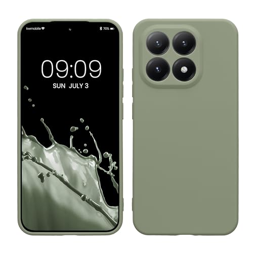 kwmobile Handyhülle für Xiaomi 15T Hülle - weiches Handy Silikon Case - Schutzhülle Cover - Graugrün
