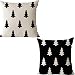 ZYCH Black and White Geometric Pattern Christmas Tree Cotton Linen Square Throw Pillow Case Cushion Cover 18 x 18 Throw Pillow Covers (2)