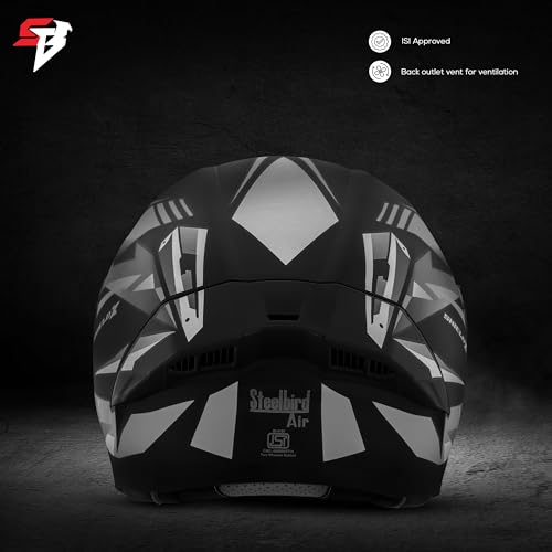 Image of Steelbird SBA-20 Shield X ISI Certified Flip-Up Graphic Helmet for Men and Women with Inner Chrome Sun Shield