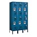 Salsbury Industries 72355BL-U 12" Double Tier Vented, 3 Wide x 5 Feet High x 15 Inches Deep, Unassembled Metal Locker, Blue