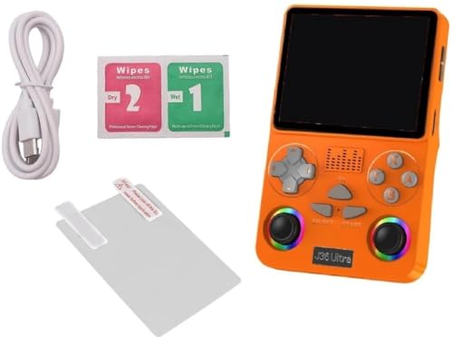 Image of J36 Ultra Handheld Gaming Console, Orange, RGB Dual Joysticks, Portable Retro Game Player Multicolour as per availibility