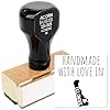 Large Wood Handle Handmade with Love in Delaware Rubber Stamp - 1-5/8 Size, Crafting, Scrapbooking, and Personalizing - Ideal for Delaware Residents and Makers - Made in DE Stamp #1