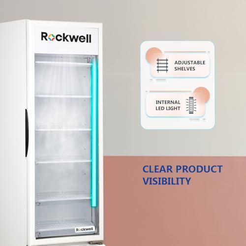 Image of Rockwell RVC700 Visi Cooler, Large Capacity Single Door, Bright LED Interior, Fast Even Cooling for Heavy-Use Stores, Power-Saving System, 4-Year Warranty