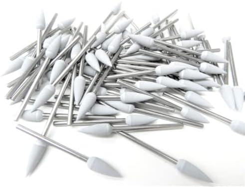 Silicone White Coarse Pointed Teardrop Polisher 15.5mm x 5.6mm Made in Germany Pack of 10 by JTS