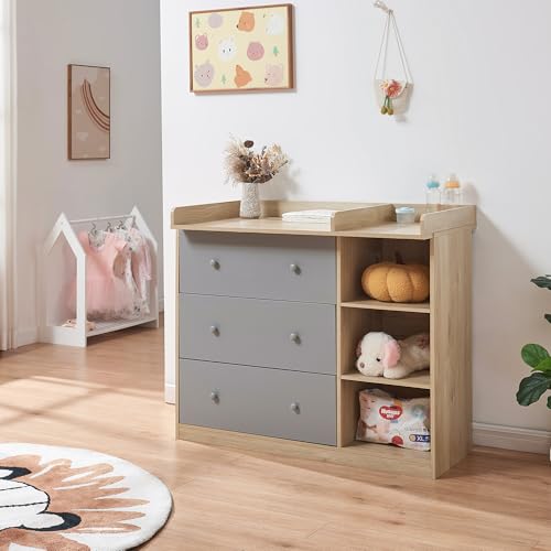[en.casa] Commode à Langer avec Plan à Langer Amovible Bébé