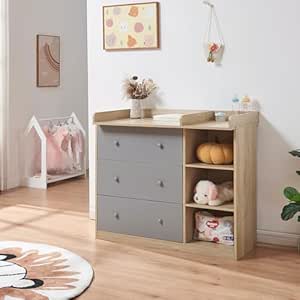 [en.casa] Wickelkommode Beldinupp mit abnehmbarer Wickelauflage