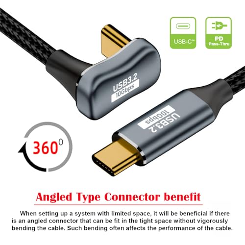 Cable USB-C macho a macho NFHK 2m 10Gbps 100W miniatura 3