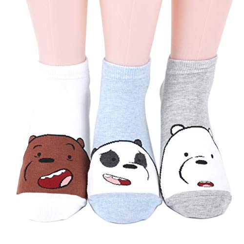 We Bare Bears socks Women's Socks 3 pairs (Grizzly,Panda,Ice Bear) 01 - Made in Korea