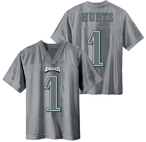 Outerstuff Jalen Hurts Philadelphia Eagles #1 Gray Kids Youth 8-20 Alternate Player Jersey (10-12)