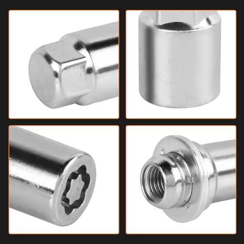 Image of 00276-00901 Chrome Locking Lug Nuts M12 x 1.5 4 Pcs Compatible with 2005-2024 Toyota 4Runner Corolla Cruiser Highlander Matrix Sequoia Solara Tacoma Lexus GX460 GX470 RX330 SC430 27600901