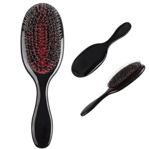 VinBee Escova de pá, escova para desembaraçar o cabelo, perfeita para extensões, cabelos longos, húmidos e secos, grossos e encaracolados, cerdas duplas antiestáticas, penteado macio para reduzir a
