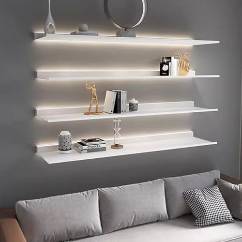 Genérico Estante Colgante de Pared, Estante de Metal para Libros Iluminado montado en la Pared, estantes flotantes Multicapa montados en la Pared, estantes flotantes de Pared, adopción de Material de