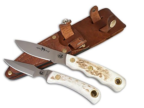 Knives Of Alaska 00367FG Alpha Wolf S30V/Cub Bear Stag Handles Combo