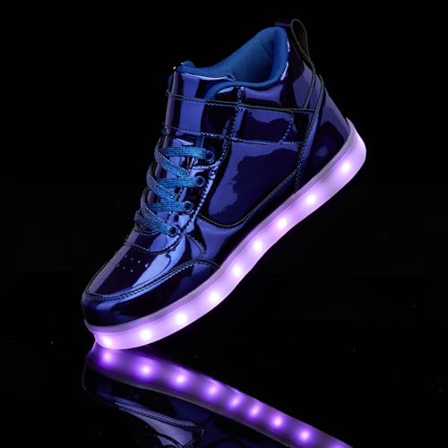 Image of SANYES LED Light Up Shoes for Men Women, USB Rechargeable High Top Glowing Sneakers, Luminous Dancing Shoes