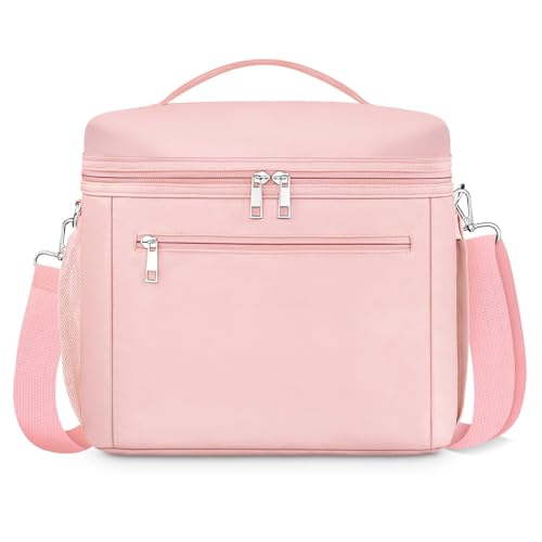 DALINDA Insulated Lunch Bag Lunch Box for Women Men, Small Cute Reusable LunchBag Leak-proof Cooler Bag Lightweight Waterproof LunchBox (Pink)