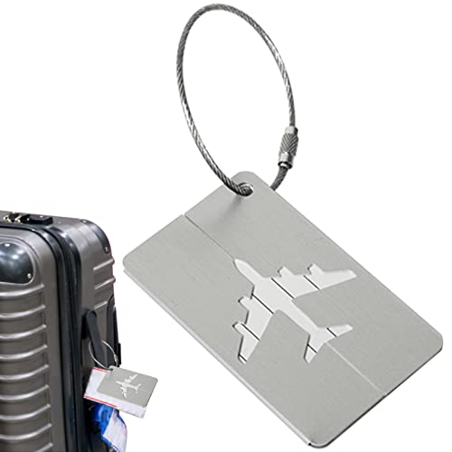 Cartão de visita Tag de viagem,Avião Padrão Alumínio Metal Travel ID Bag Tag - Etiqueta de identific