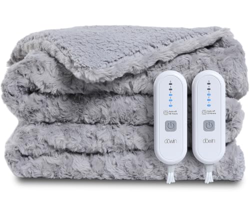 Dowin Electric Blanket King Size -Faux Fur Heated Blanket 90x100 Inches - image 1