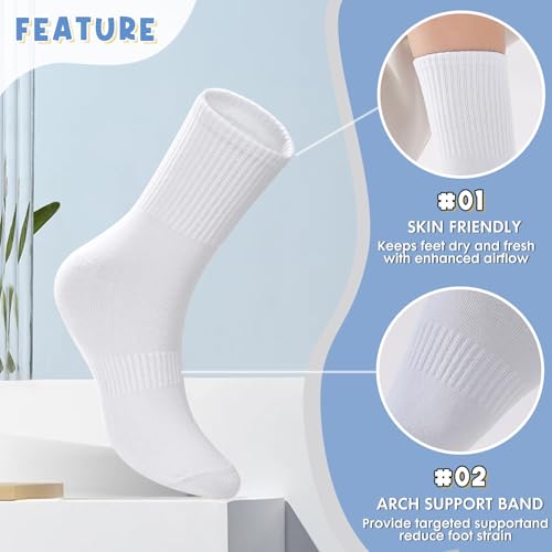 10 Pairs Thin Cotton Crew Athletic Socks Sports Gym Running Hiking Calf Socks for Women2