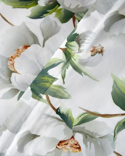 Image of Duvet Cover Cal King Size Set - Extra Soft Floral Duvet Cover 104 x 98 with 2 Pillow Shams - Comfy, Breathable Floral Bedding Set - Hotel Luxury & Fade Free w / Zipper Closures & Ties - Magnolia Garden