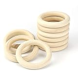 ARTESTAR 10 Stück (82mm) Holzringe zum Basteln, Hölzern Kunst Unvollendete Ring Kreis Holzringe für zu Hause DIY Kunst Herstellung Urlaub Dekoration