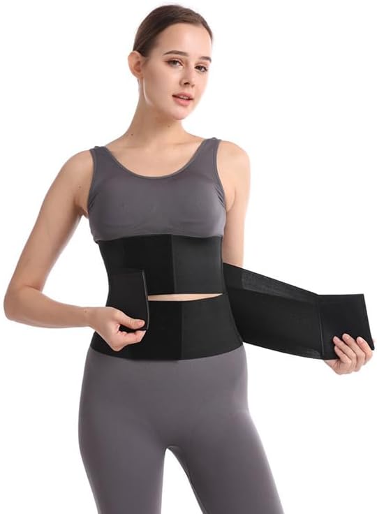 Waist Trainer belt Cincher Trimmer Ab Belt Tummy Control Body Shaper with Triple Wrap Women and Men.(Workout and back support) Black