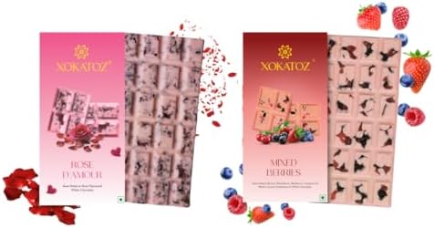 XOKATOZ Exotic Premium Chocolate - 1 Rose D’Amour + 1 Mixed Berri...