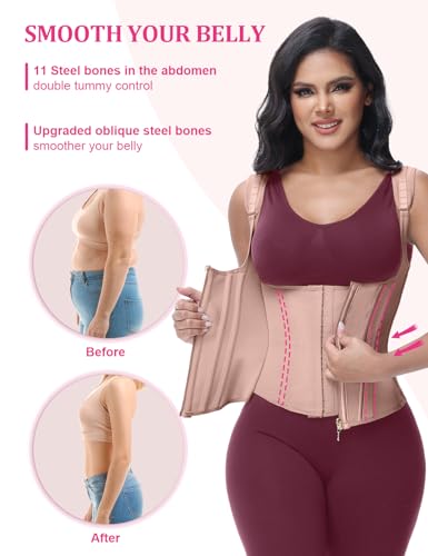 Image of SHAPSHE Waist Trainer for Women, Tummy Control Sports Girdle, Workout Body Shaper with Adjustable Shoulder Strap