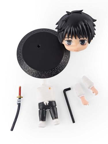 Image of Polyvinyl Chloride Jujutsu Kaisen Anime Chibi Figurine, Yuta With Katana Kawaii Anime Action Figure Statue Collectible (10 Cm)