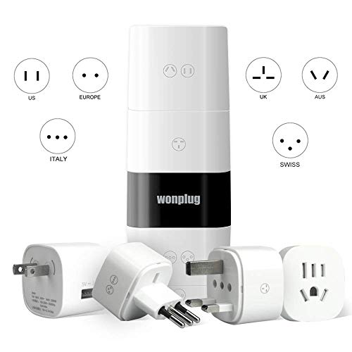 Universal Travel Adapter, International Travel Power Plug USB Ports Kit Work for 150