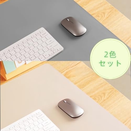 FURI-DAMU PU製 大型 大きい マウスパッド 900x400x3mm 両面使用可能 防水 防油 耐熱 高精度マウス定位 レーザー／光学式マウスに完全対応 ゲーミング オフィス適用 (グレー/ベージュ)