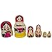 BestPysanky Set of 6 Wooden Dolls Nesting Dolls Semenov Matryoshka 5.75 Inches
