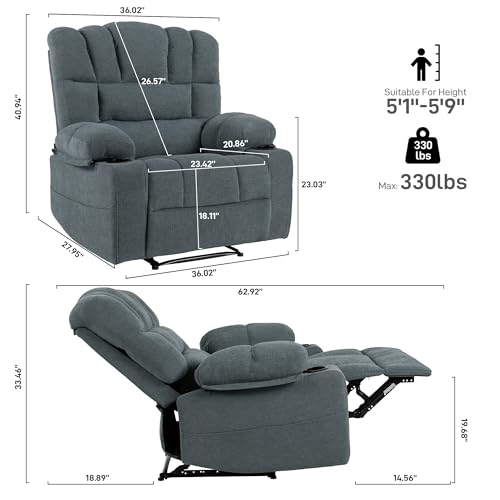 Sillón reclinable plegable Gris metálico miniatura 2