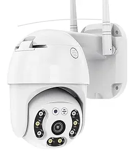 SHIP 1080p HD PTZ V380 Pro Outdoor | IP66 Waterproof | Colour Night Vision | LED Lights & Alarm | Smart Motion Detection | Outdoor Camera,White CCTV Wireless Cameras