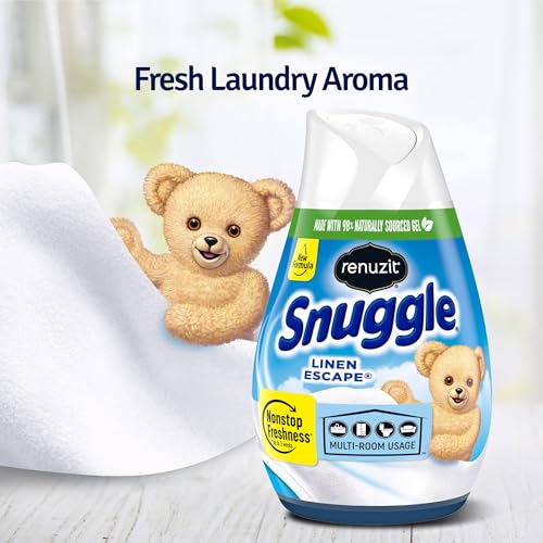 Image of Renuzit Snuggle Solid Gel Air Freshener, Linen Escape Scent, 7 Oz, 12 Count
