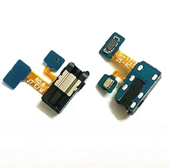 SPAREWARE) Earphone Audio Jack Headphone Socket Hands Free Port Flex Cable with Microphone for Samsung Galaxy J7 Max(Black)
