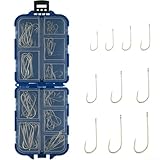 Besttoolifes Angelhaken-Set, verschiedene Farben, Karbonstahl, Karpfen, für Haken, Angelspitze und starker Griff, Einzelzubehör, Stück und Süßwasser, 100 Stück