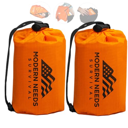 MODERN NEEDS Bolsa de Dormir de Emergencia para Supervivencia | Manta de Emergencia, Saco Bivy de Emergencia y Equipo de Seguridad para Camping miniatura 1