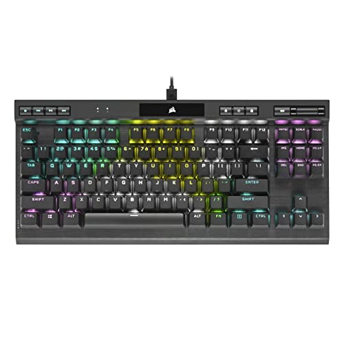 Corsair K70 RGB TKL Clavier Gaming Optique-Mécanique Champion Series (Switchs Optiques-Mécaniques OPX RGB, Châssis en Aluminium Résistant, Éclairage RGB par Touche, Câble USB Type-C Amovible) Noir