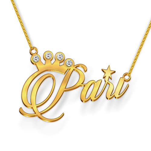 Image of Pari Cursive Gold & Silver Name Pendant Necklace, Best Jewelry Gift for Girls.