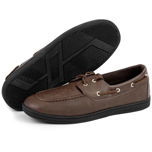 CHIN·MOON Men's Penny Loafers Slip-Ons Casual Boat Driving Walking Shoes Waterproof PU Footwear2