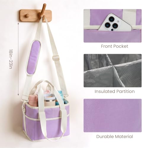 HiTotes 4-Cup Foldable Insulated Drink Caddy Carrier Bag w/ Shoulder Strap (3 Colors) - image 5
