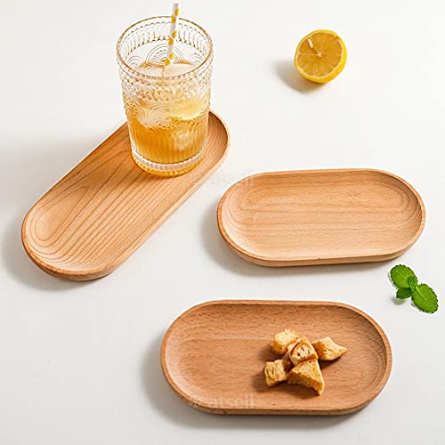 Linwnil SERVING PLATTER TRAY 2 Pack Wood Platter Tray, Tray Cheese Plate Rectangular Platter thumb #3