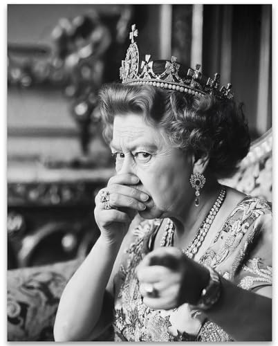 Did You Cut One? Hilarious Queen Elizabeth Black & White Photo - 11x14 Unframed Poster - Royal Portrait Novelty for Bathroom, Living Room, Entertainment Room - Funny Humorous Gag Quirky Décor