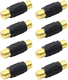 PNGKNYOCN RCA Female to Female Coupler Gold Plated RCA Audio Video Cables Adapter Extender for Speaker,RCA Cable,Amplifier(8-Pack)