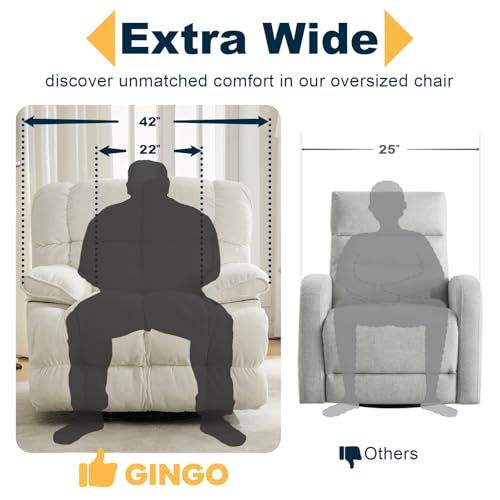 Sillón reclinable moderno grande blanco miniatura 4