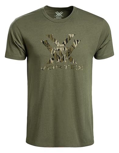 Vortex x Mossy Oak Men's Core Logo Short Sleeve T-Shirts (US, Alpha, XX-Large, Regular, Regular, Military Heather)