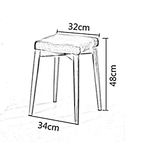 Taburete de madera maciza asiento auxiliar de sofa y tocador 3