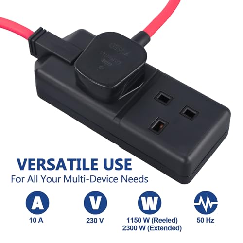 Carrete de cable para montaje y herramientas UK EnergyPro flexible de 15m y alta potencia 3