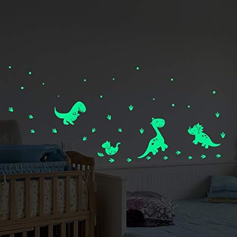 Aomei Glow in The Dark Stickers,2 Pack Dinosaur Stickers Decor for Boys Kids Bedroom,Wall Stickers for Living Room Decorations Cover