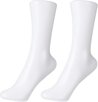 ABOOFAN 2Pcs Female Foot Mannequin Display Stand for Socks Shoe Support Anklet Display Plastic Sock Leg Model for Retail and Home Use 11.61 x 9.05 x 3.66 Inch
